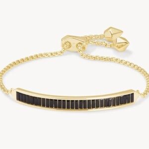 NWT Kendra Scott Jack Adjustable Chain Bracelet with Black Spinel Crystals